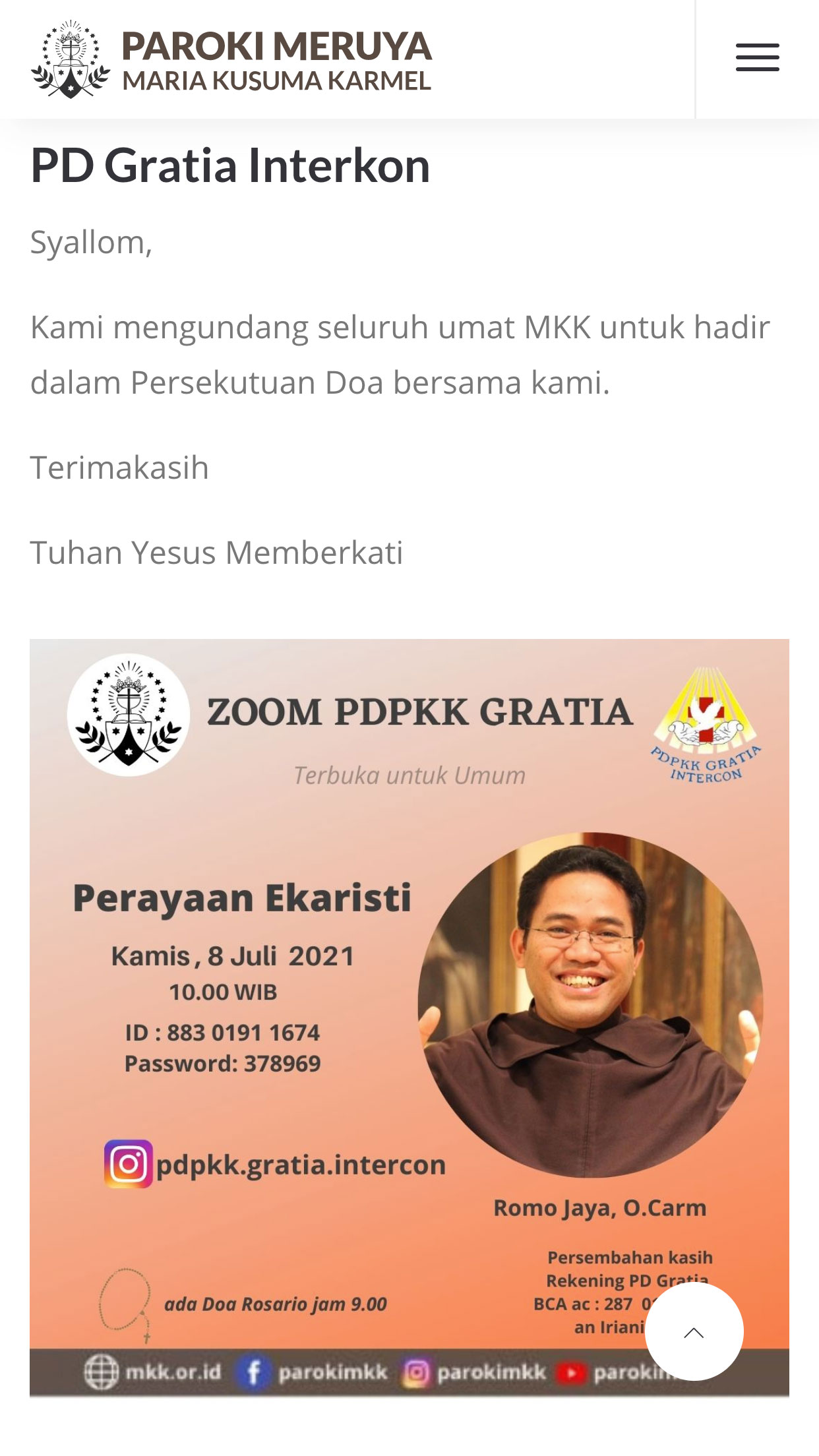 Event Detail Page Mobile Preview