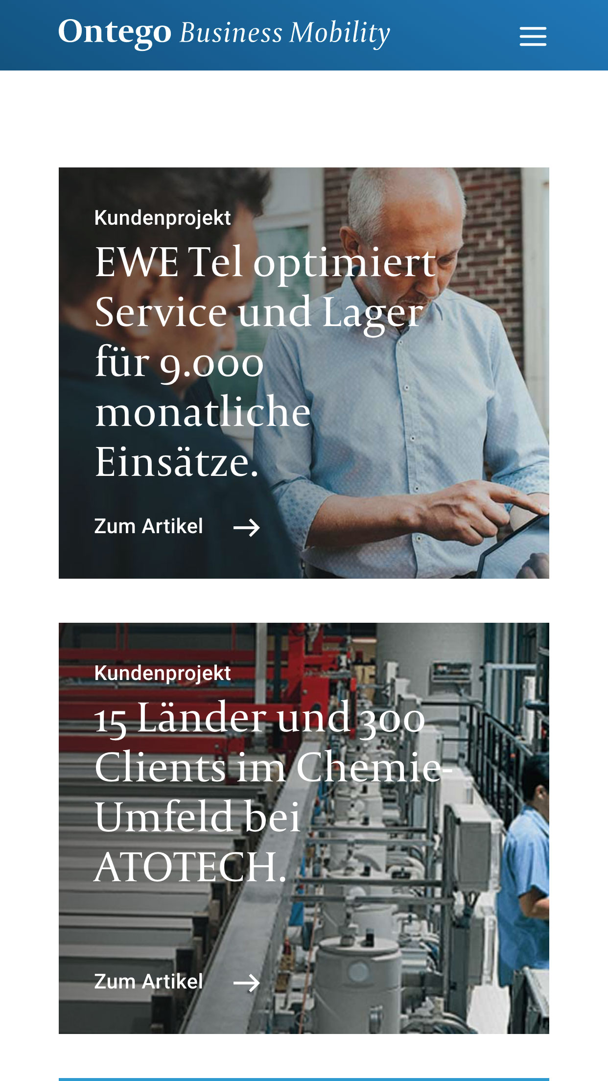Clients Page Mobile Preview